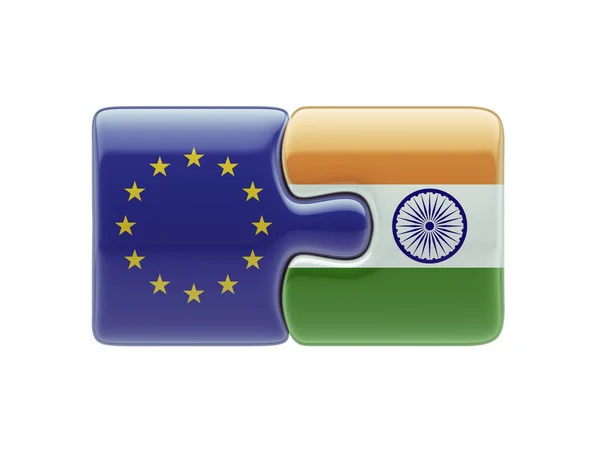 Europese Unie India puzzel Concept — Stockfoto