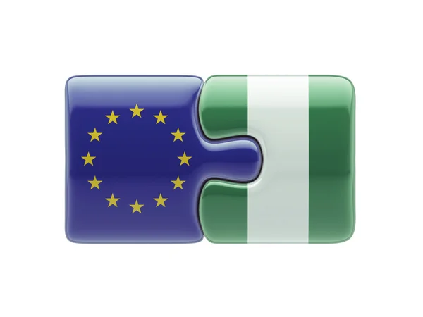 Union européenne Nigeria Puzzle Concept — Photo