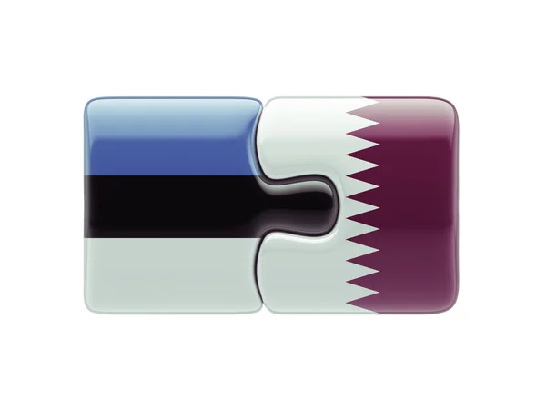 Estonie Qatar Puzzle Concept — Photo