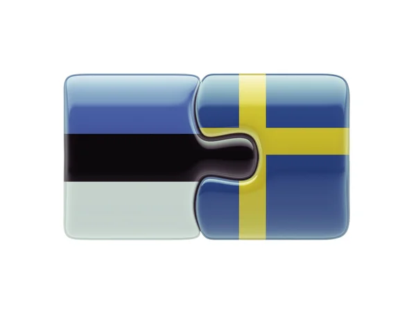Estonia Swedia Konsep Puzzle — Stok Foto