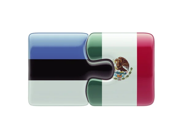 Estonia Mexico Puzzle Concept — Stock Photo, Image