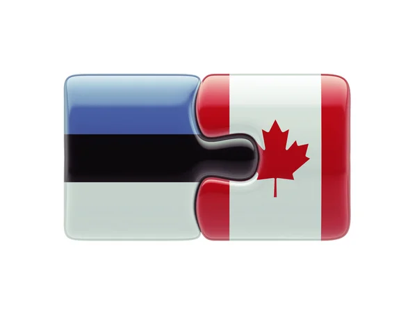 Estonia Canadá Puzzle Concepto — Foto de Stock