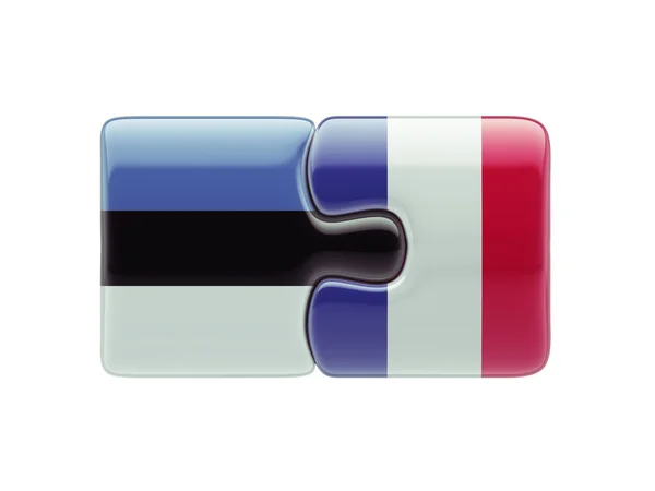 Estonia France  Puzzle Concept — Stock Photo, Image