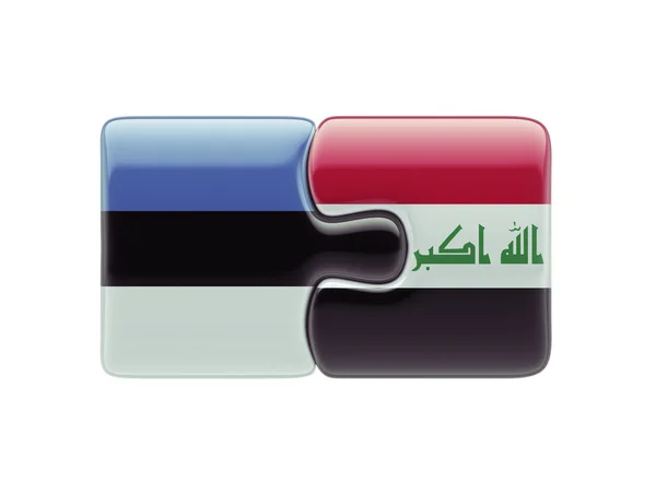 Concepto de Puzzle de Iraq de Estonia — Foto de Stock
