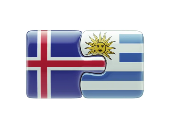 Islandia Uruguay Puzzle Concepto — Foto de Stock