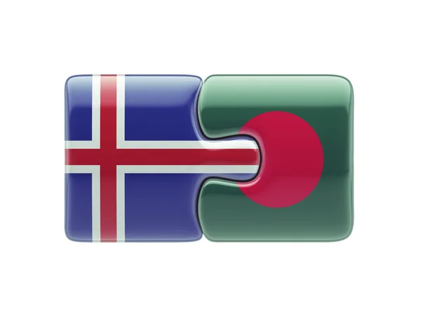 Islandia Bangladesh Puzzle Concepto — Foto de Stock