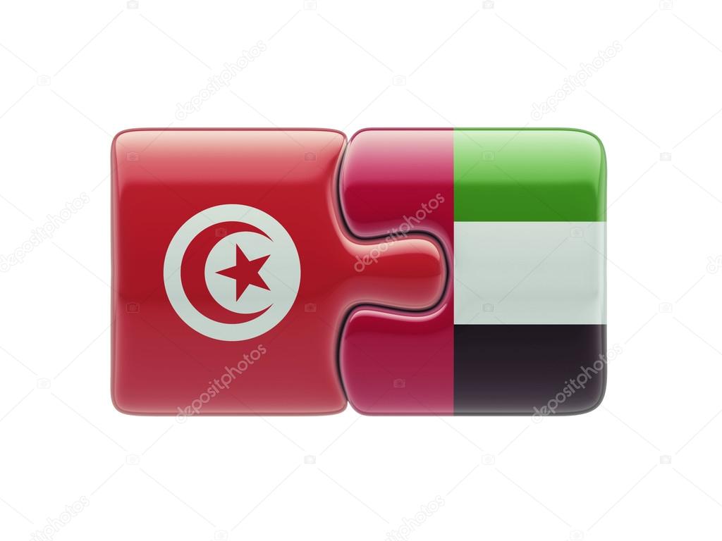 Tunisia United Arab Emirates Puzzle Concept