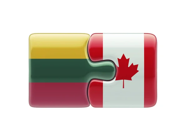 Lithuania Canada  Puzzle Concept — Stock Photo, Image