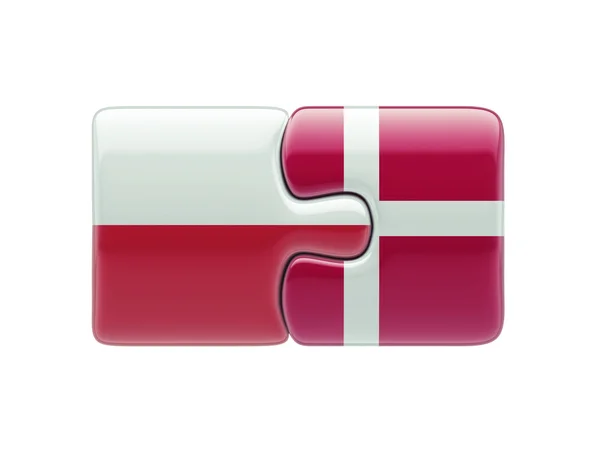 Polónia Dinamarca Puzzle Concept — Fotografia de Stock