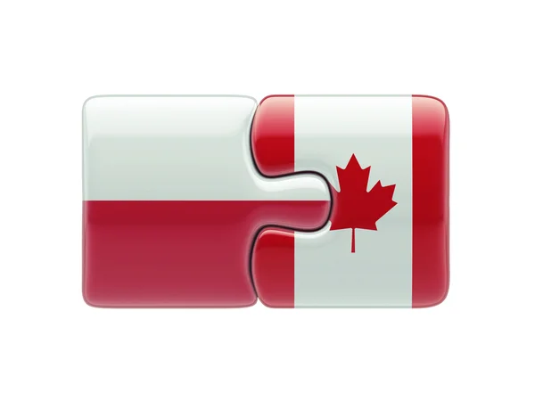 波兰加拿大拼图概念 — 图库照片