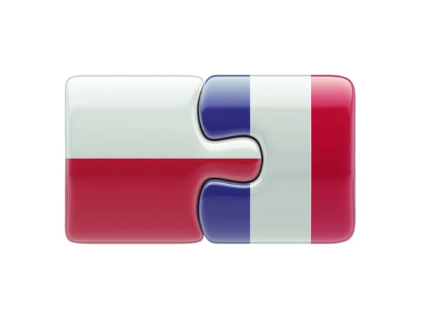 Poland France  Puzzle Concept — Stock Photo, Image