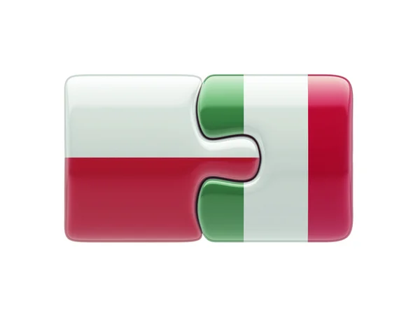Polonia Italia Puzzle Concepto — Foto de Stock