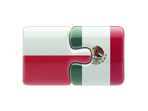 Poland Mexico Puzzle Concept — Stock Photo, Image