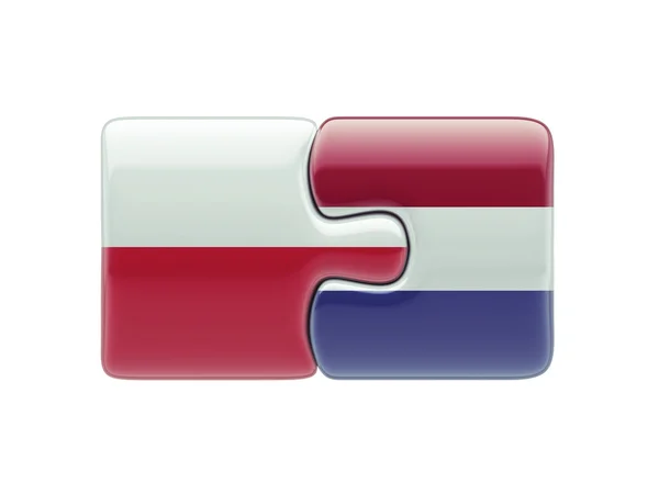 Poland Netherlands  Puzzle Concept — Stock Photo, Image