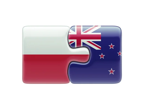 Poland New Zealand  Puzzle Concept — Stock Photo, Image