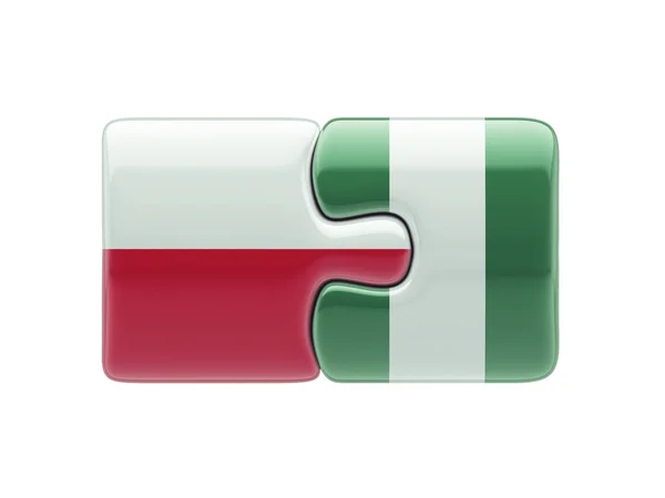 Polonia Nigeria Puzzle Concept — Fotografie, imagine de stoc