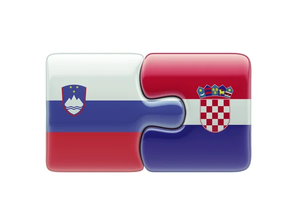 Slovenien Kroatien pussel koncept — Stockfoto