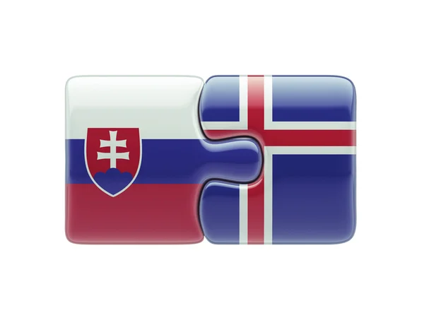 Izland Szlovákia nehézség koncepció — Stock Fotó
