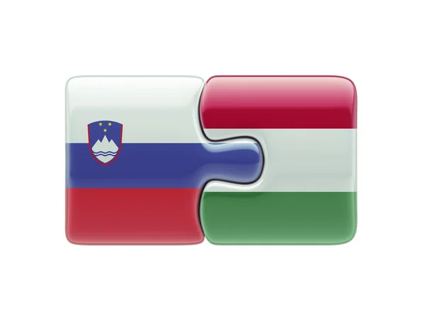 Slovenia Hungary  Puzzle Concept — Stock Photo, Image