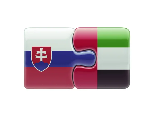 Slovacchia Emirati Arabi Uniti Puzzle Concept — Foto Stock