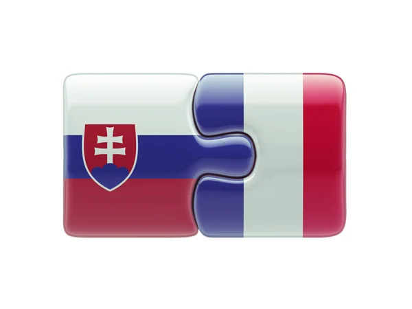 Slovensko Francie Puzzle koncept — Stock fotografie