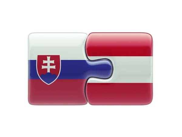 斯洛伐克奥地利拼图概念 — 图库照片
