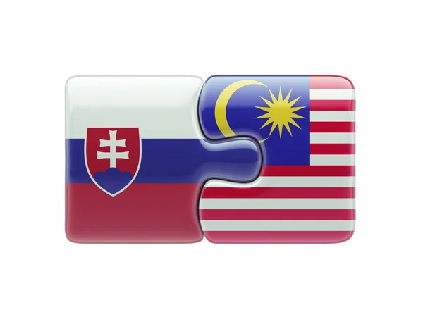 Slovakia Malaysia  Puzzle Concept — Stock Photo, Image