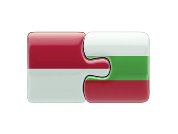 インドネシア ブルガリア パズル コンセプト — ストック写真