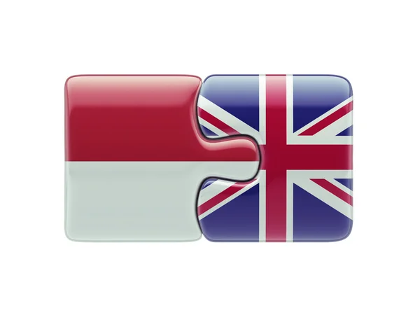 Indonesia United Kingdom  Puzzle Concept — Stock Photo, Image