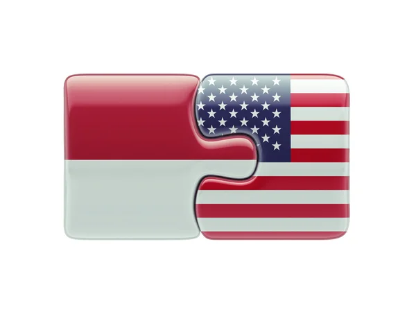 Indonésie Spojené státy logická koncepce — Stock fotografie