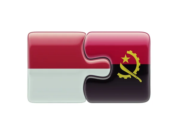 Indonesia Angola Puzzle Concepto — Foto de Stock