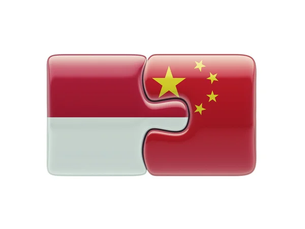 Indonesia China Puzzle Concepto — Foto de Stock