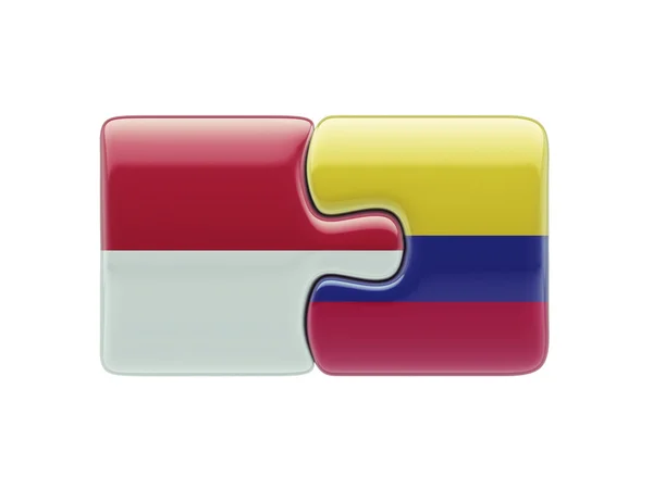 Indonesië Colombia puzzel Concept — Stockfoto