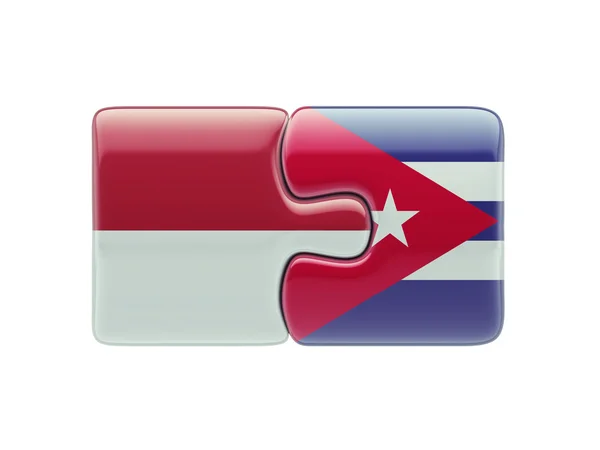 Indonésia Cuba Puzzle Conceito — Fotografia de Stock