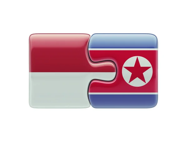 インドネシア北朝鮮パズル コンセプト — ストック写真