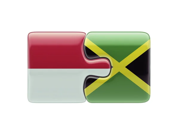 Indonesia Jamaica Puzzle Concepto — Foto de Stock