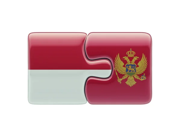 Indonesië Montenegro puzzel Concept — Stockfoto