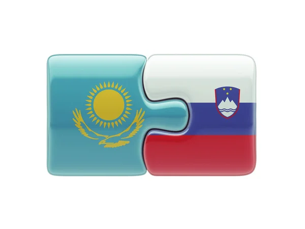 Slovenia Kazakhstan  Puzzle Concept — Stock Photo, Image