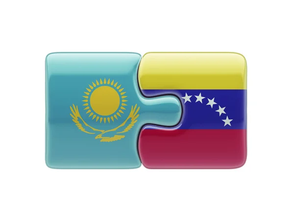 Kazakhstan Venezuela  Puzzle Concept — Stock Photo, Image
