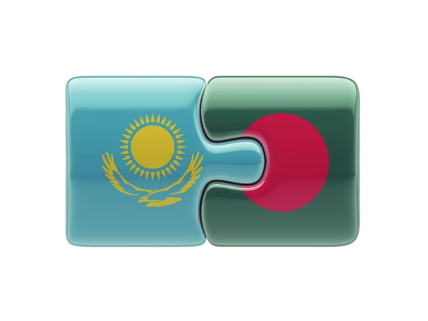 Kazajstán Bangladesh Puzzle Concept —  Fotos de Stock