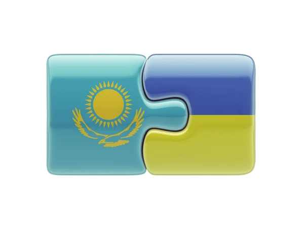 Kazakhstan Ukraine Puzzle Concept — Photo