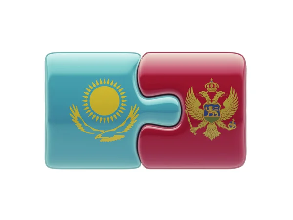 Kazakstan Montenegro pussel koncept — Stockfoto