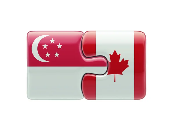 Conceito de quebra-cabeça de Canadá de Singapura — Fotografia de Stock