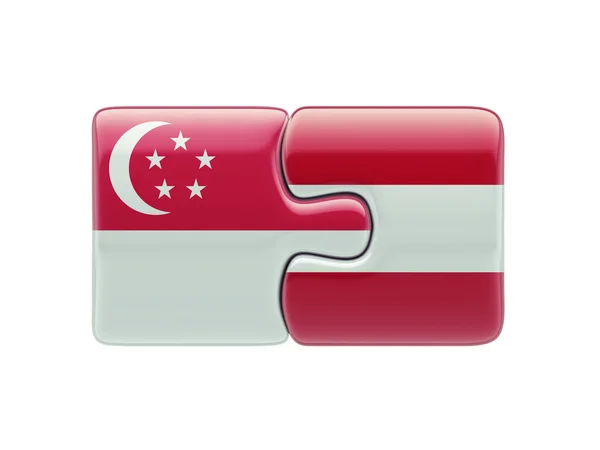 싱가포르 오스트리아 퍼즐 개념 — 스톡 사진