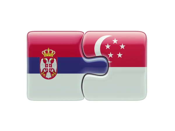 Singapore Serbia  Puzzle Concept — Stock Photo, Image