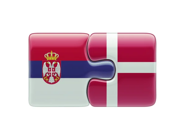 Serbia Dinamarca Puzzle Concept — Foto de Stock