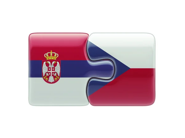 Serbia Czech Republic  Puzzle Concept — Stock Photo, Image