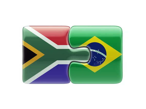 South Africa Brazil  Puzzle Concept — Stock Photo, Image