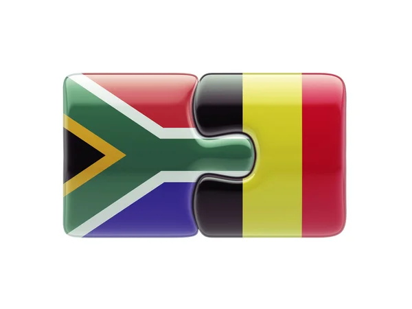 Republika Południowej Afryki Belgia logiczne pojęcia — Zdjęcie stockowe