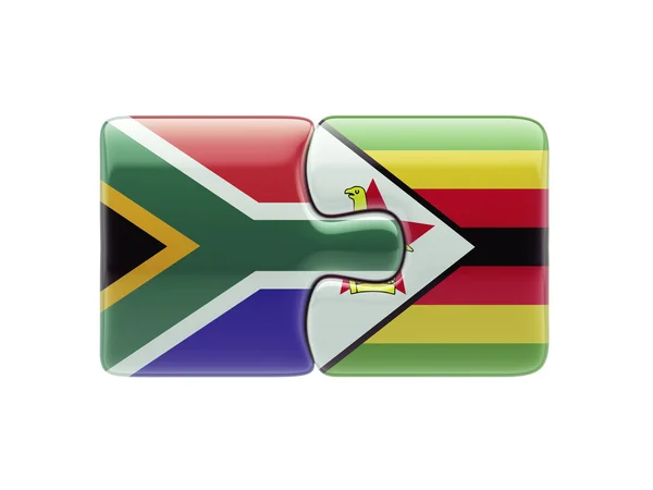 Sudafrica Zimbabwe Puzzle Concept — Foto Stock